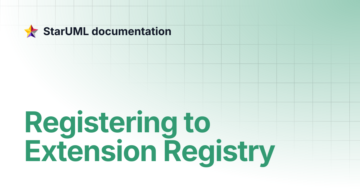 Registering to Extension Registry | v3 | StarUML documentation